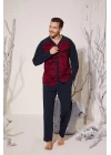 Erkek 8025 Erkek   V Yaka Boydan Düğmeli Pijama Takımı