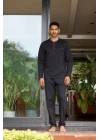 Erkek 9133 Erkek  Midi Yaka Uzun Kollu Pijama Takımı