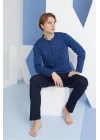 Erkek 9250 Erkek  Midi Yaka Pijama Takım