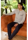 Erkek 9250 Erkek   Midi Yaka Pijama Takımı