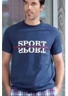 Erkek  Ekoseli Kısa Kollu Pijama Takımı 21396