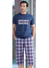 Erkek  Ekoseli Kısa Kollu Pijama Takımı 21396