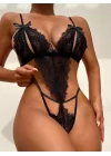 For Dreams 8457 Fantezi Dantelli Özel Bölgesi Açık Bodysuit