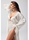 Freshness 9950-gs Saten Ortişli Gecelik Sabahlık Takım