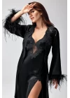 Freshness 9950-gs Saten Ortişli Gecelik Sabahlık Takım