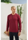 Kocabey 9220 Erkek Midi Yaka Uzun Kol Pijama Takım