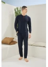 Kocabey 9220 Erkek Midi Yaka Uzun Kol Pijama Takım