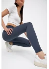 Lacivert Yüksek Bel Fitilli Tayt 0608