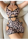 Leopar Elbise Kadın Seksi Fantazi Kostüm 3822