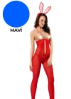 Mavi Zincirli Dantel Vücut Çorabı - 1009