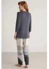 Nautıca W604 Kadın Patlı V Yaka Uzun Kollu Pijama Takımı