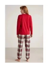Nautıca W606 Kadın Uzun Kollu Ekoseli Pijama Takımı