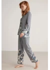 Nautıca W617 Kadın Uzun Kollu Önden Düğmeli Pijama Takımı