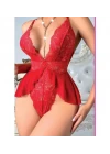 Nightlight 3597 Kırmızı Zincir Detaylı Bodysuit