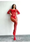 Nıghtlıght 5556 Desenli Taşlı Fantazi Vücut Çorabı