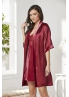 Pierre Cardin 4045 Kadife Saten Dantelli Gecelik Ve Sabahlık Takımı