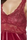 Pierre Cardin 4045 Kadife Saten Dantelli Gecelik Ve Sabahlık Takımı