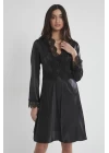 Pierre Cardin 6335 6lı Saten Gecelik Sabahlık Takım