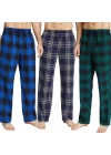 Pijalüx Erkek  Kareli Poplin Cepli Alt Pijama