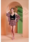 Pjs 27003 Viskon Kimono Croplu Şort Takım