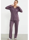 Sementa 76438 Yarım Düğmeli Cep Detaylı Pijama Takım
