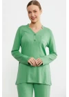 Sementa 76438 Yarım Düğmeli Cep Detaylı Pijama Takım
