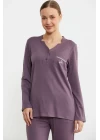 Sementa 76438 Yarım Düğmeli Cep Detaylı Pijama Takım