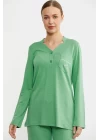 Sementa 76438 Yarım Düğmeli Cep Detaylı Pijama Takım