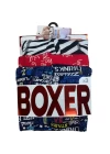 Star 106 Desenli Pamuklu Kemer Likralı 3lü Boxer