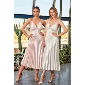 7115 Bayan Uzun Saten Gecelik