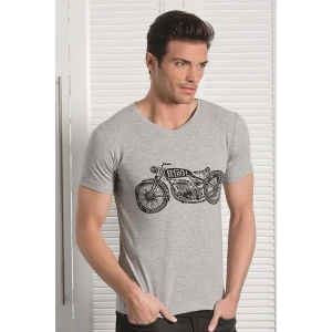 Berrak Motosiklet Baskılı Erkek  T-shirt 1049