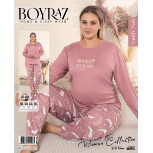 Boyraz 0149 Kadın Battal Uzun Kol Pijama Takımı