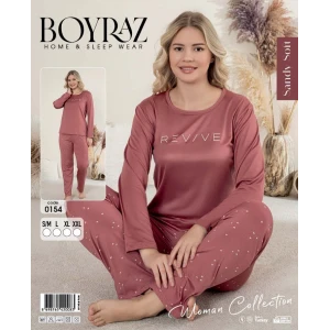 Boyraz 0154 Kadın Sandy Soft Uzun Kol Pijama Takımı