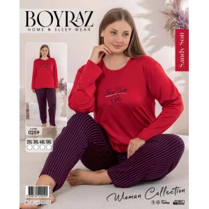 Boyraz 0259 Kadın Battal Sandy Uzun Kol Pijama Takımı