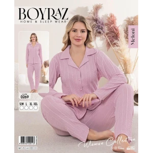 Boyraz 0269 Kadın Patlı Uzun Kol Pijama Takımı