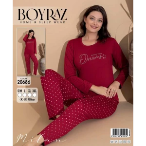 Boyraz 20686 Kadın Milan Uzun Kol Pijama Takımı