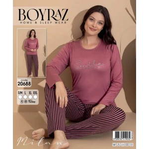 Boyraz 20688 Kadın Milan Uzun Kol Pijama Takımı