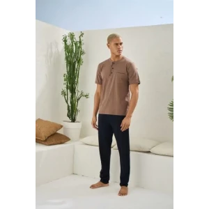 Erkek 2090 Erkek  Midi Yaka Pijama Takım