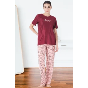 Estiva 25165 Kadın Marla Çiçekli Kısa Kol Pijama Takımı