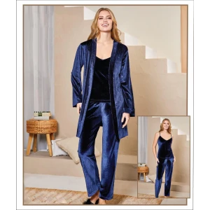 Flz 31-108 Bayan Kadife Sabahlık Pijama Takımı