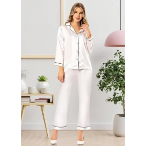 Freshness 2045 Saten Gömlek Yaka Patlı Pijama Takımı