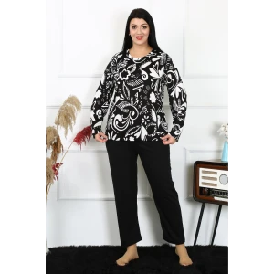 Giyim Kadın Büyük Beden Penye Uzun Kol Pijama Takım