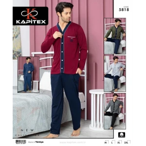 Kapitex 5818 Erkek Uzun Kol Patlı Pijama Takımı