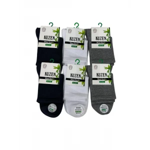 Kuzen Dikişsiz Yarım Konç Bambu Erkek Çorap 12 Adet