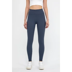 Lacivert Yüksek Bel Fitilli Tayt 0608