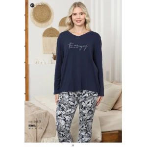 Limissi Kadın V Yaka Üstü Lacivert Pijama Takımı 26622