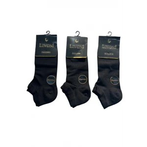 Livoni Dikişsiz Bambu Erkek Patik Çorap 3 Adet