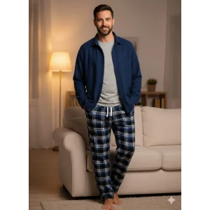 Pijalüx Tek Alt Ekose Kalın Poplin Ev Pantalonu