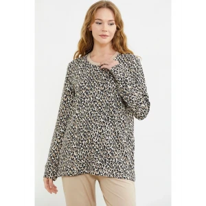 Sementa 76413 Rahat Kalıp Leopar Kombinli Pijama Takım