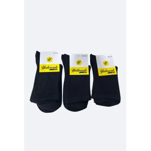 Yalıncak Yarım Konç Kolej Çorap Siyah Renk